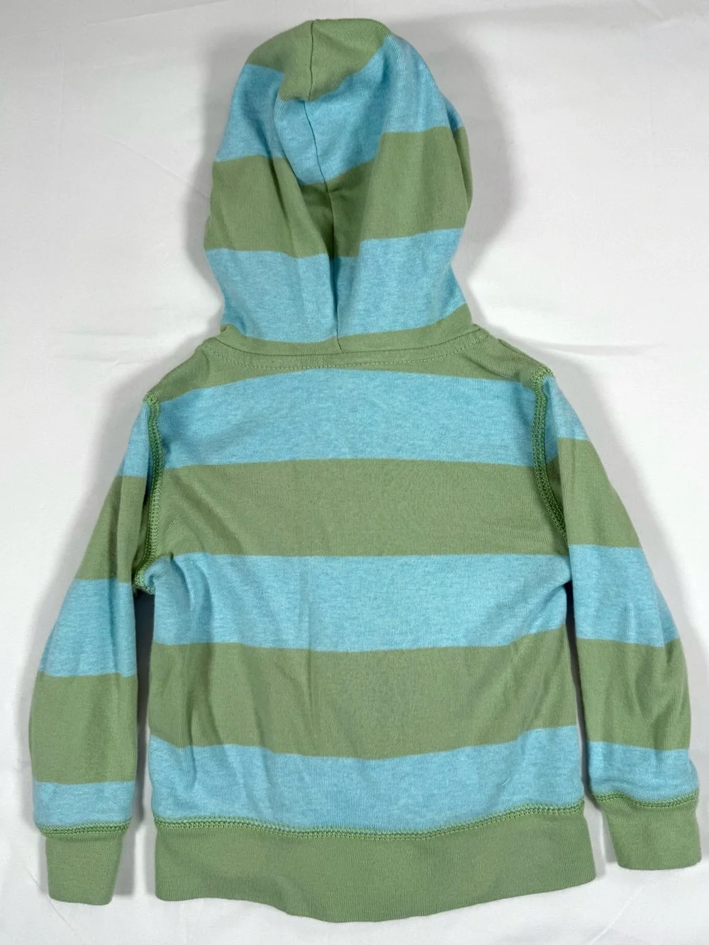 VINTAGE GAP Girls Striped Zip Hoodie 2T Y2K 2007 Retro Preppy Nautical Rugby